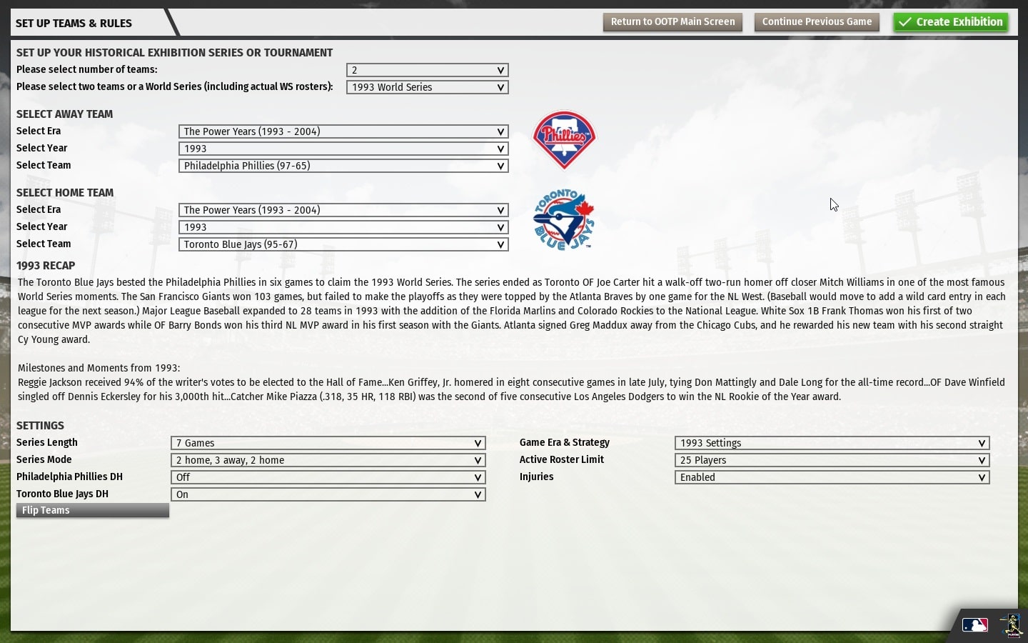 ootp baseball 19 increase games played